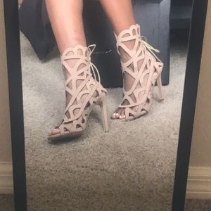 Strappy Beige Heels